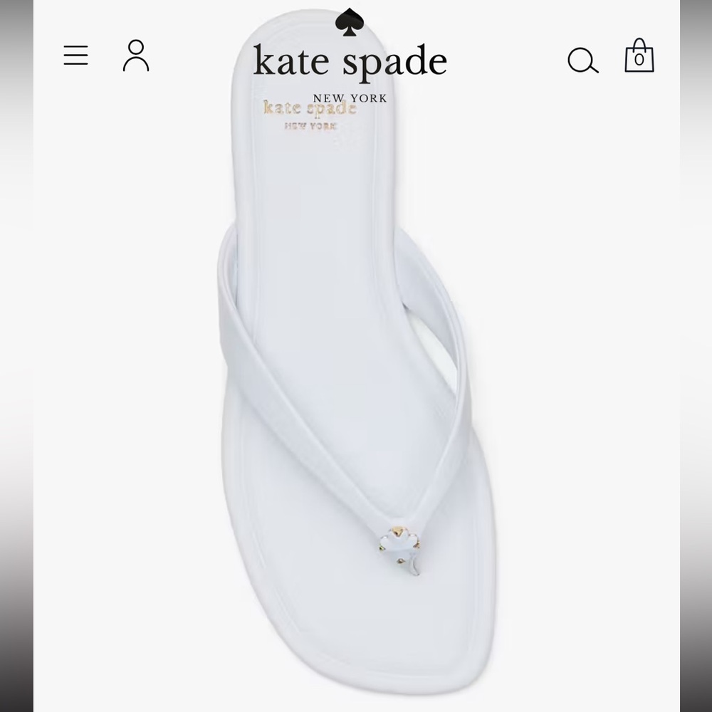 Kate Spade Flower Flip Flops in “Taro Milk” size 9.5